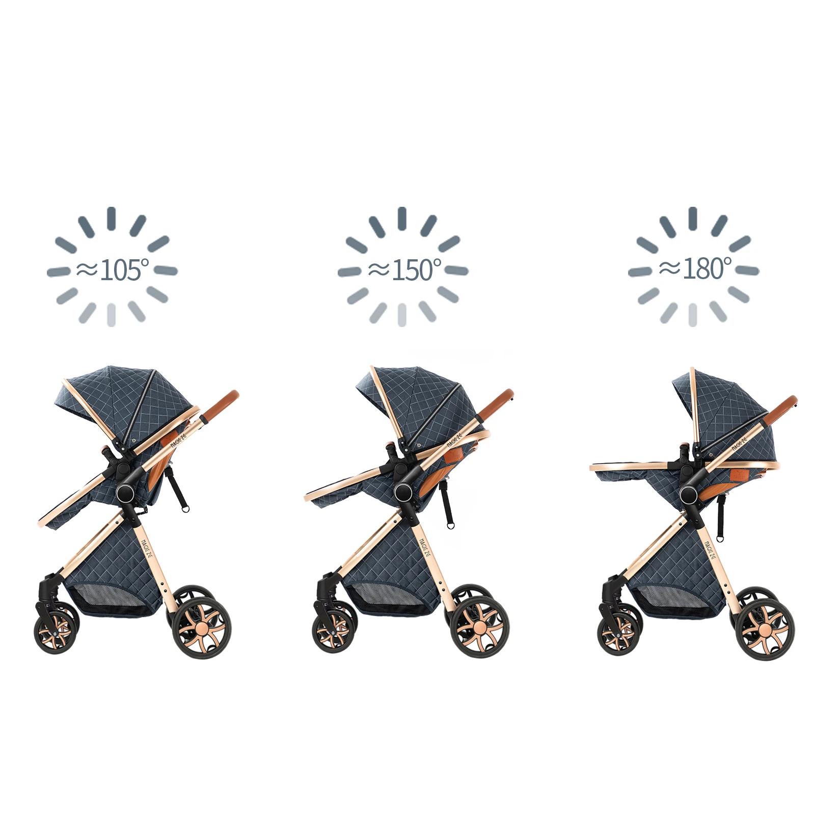 Poussette légère 3 en 1 pour nouveau-né, landau, landau 3 en 1, landau pour voyage avec poussette à