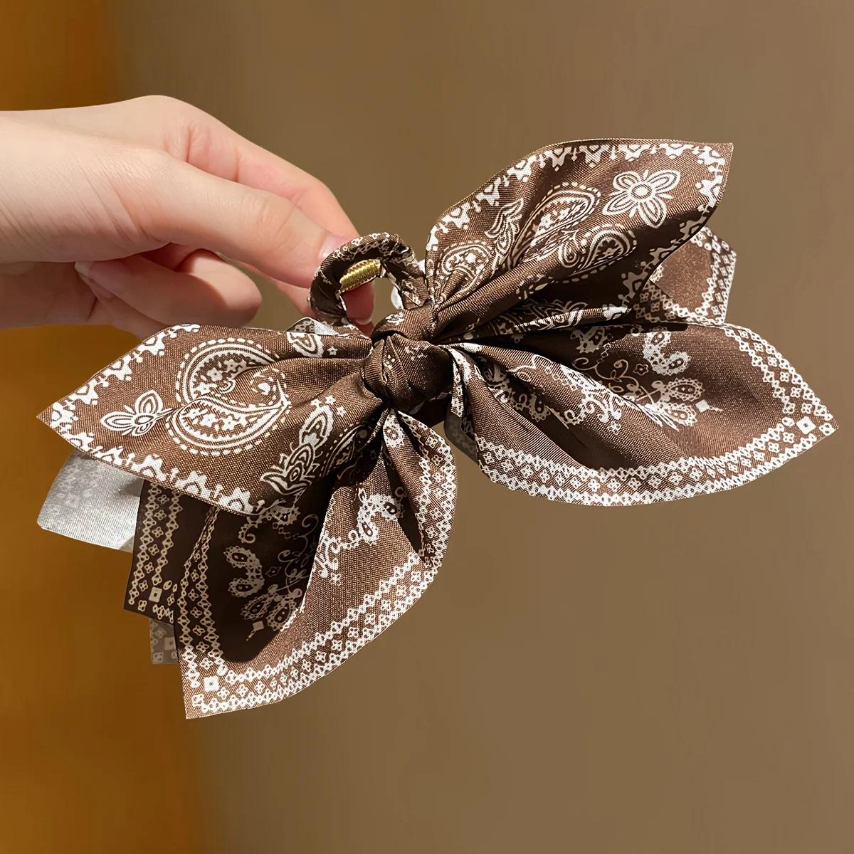 1 pièces Style femme, pince à cheveux avec nœud en fleur de cajou marron, pince à cheveux haut de ga