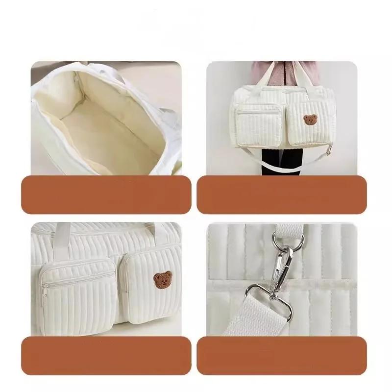Sac de maman grande capacité bandoulière - Fourre-tout couches bébé coton shopping maternité