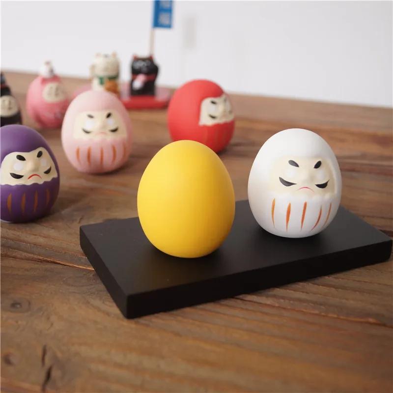 Mini Daruma japonais, Figurines Fengshui en céramique, breloque porte-bonheur, ornement Zen, décorat