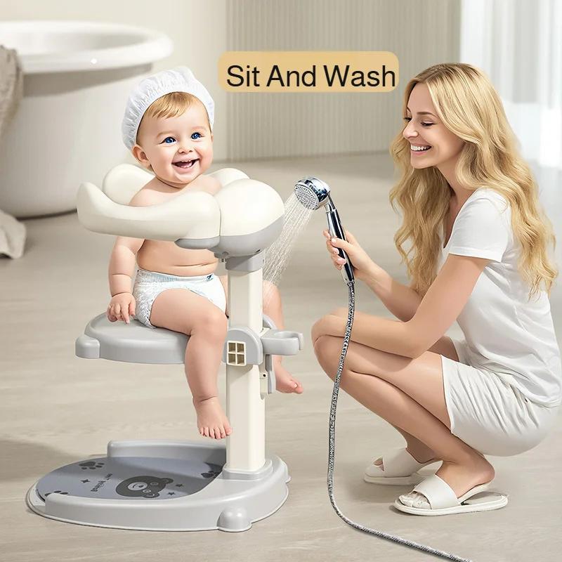 Support de douche réglable pour bébé, dispositif de bain antidérapant pour enfants, support de bain