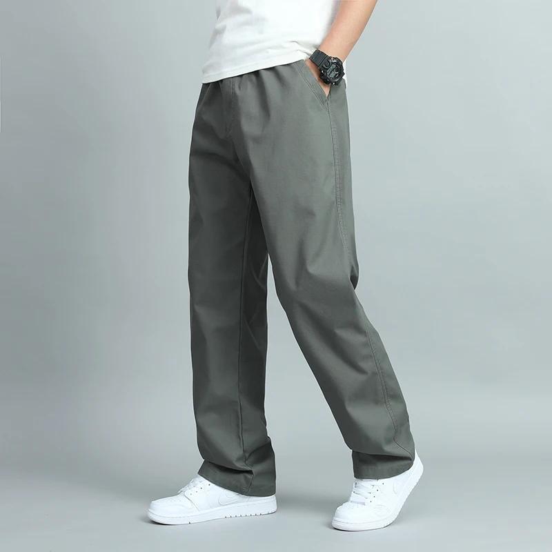 Grande taille hommes décontracté coton pantalon coupe ample pantalon droit Multi poche grand homme p