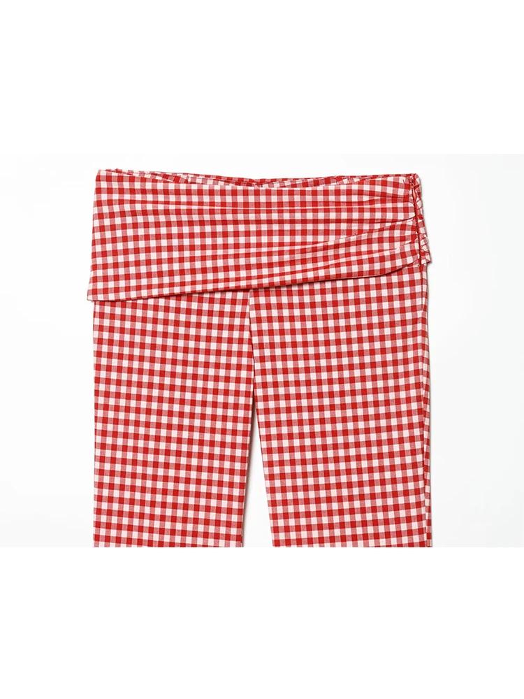 Ensemble pantalon slim d'été pour femme TFMLN – Haut court sans manches à col roulé et pantalon long