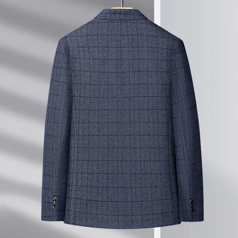 Pour l'automne et l'hiver 2025, vestes de costume en laine décontractées pour hommes d'âge moyen et