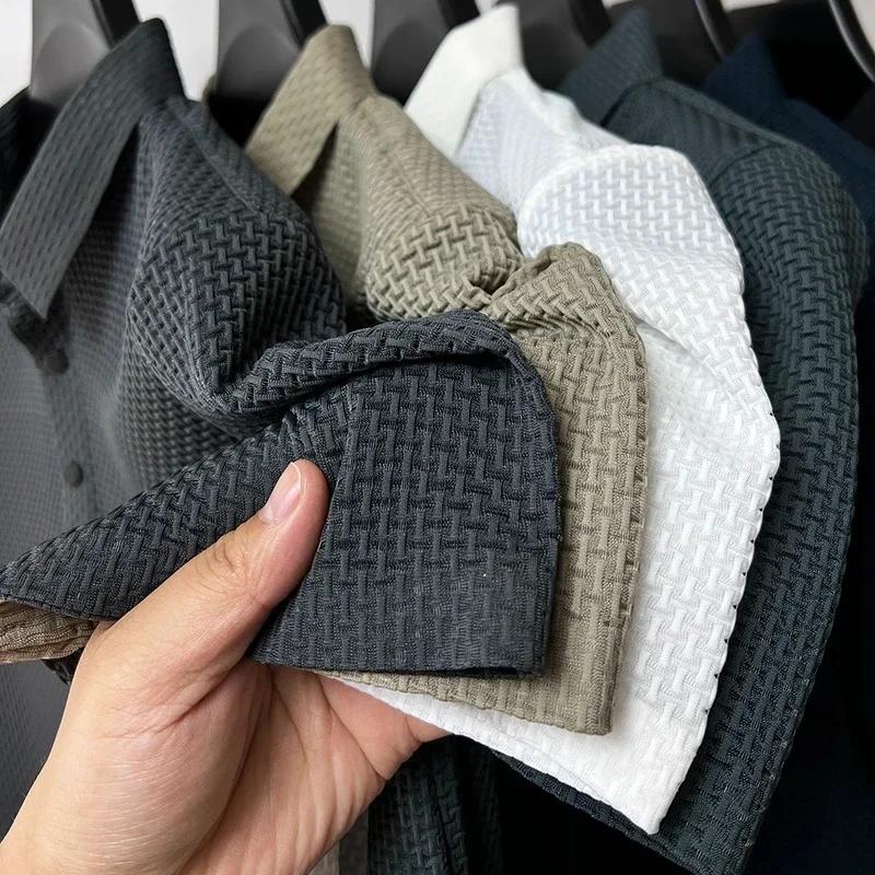 Vêtements de marque été nouveau T-shirt à manches courtes pour hommes soie glacée POLO frais et resp