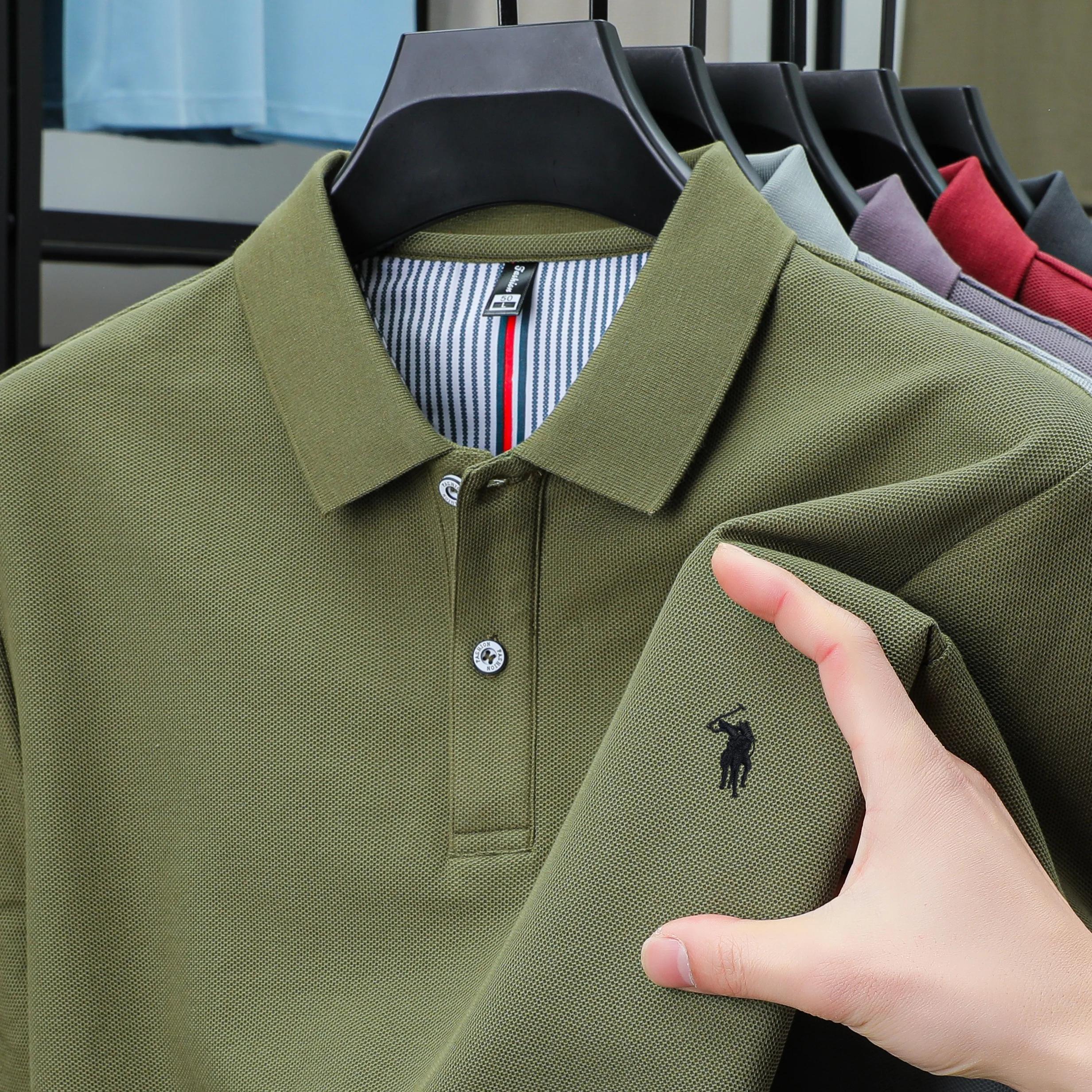 Nouveau Polo d'été en Coton Brodé Paul Pony, Texture Luxe Léger, Confortable, Respirant, Manches Cou