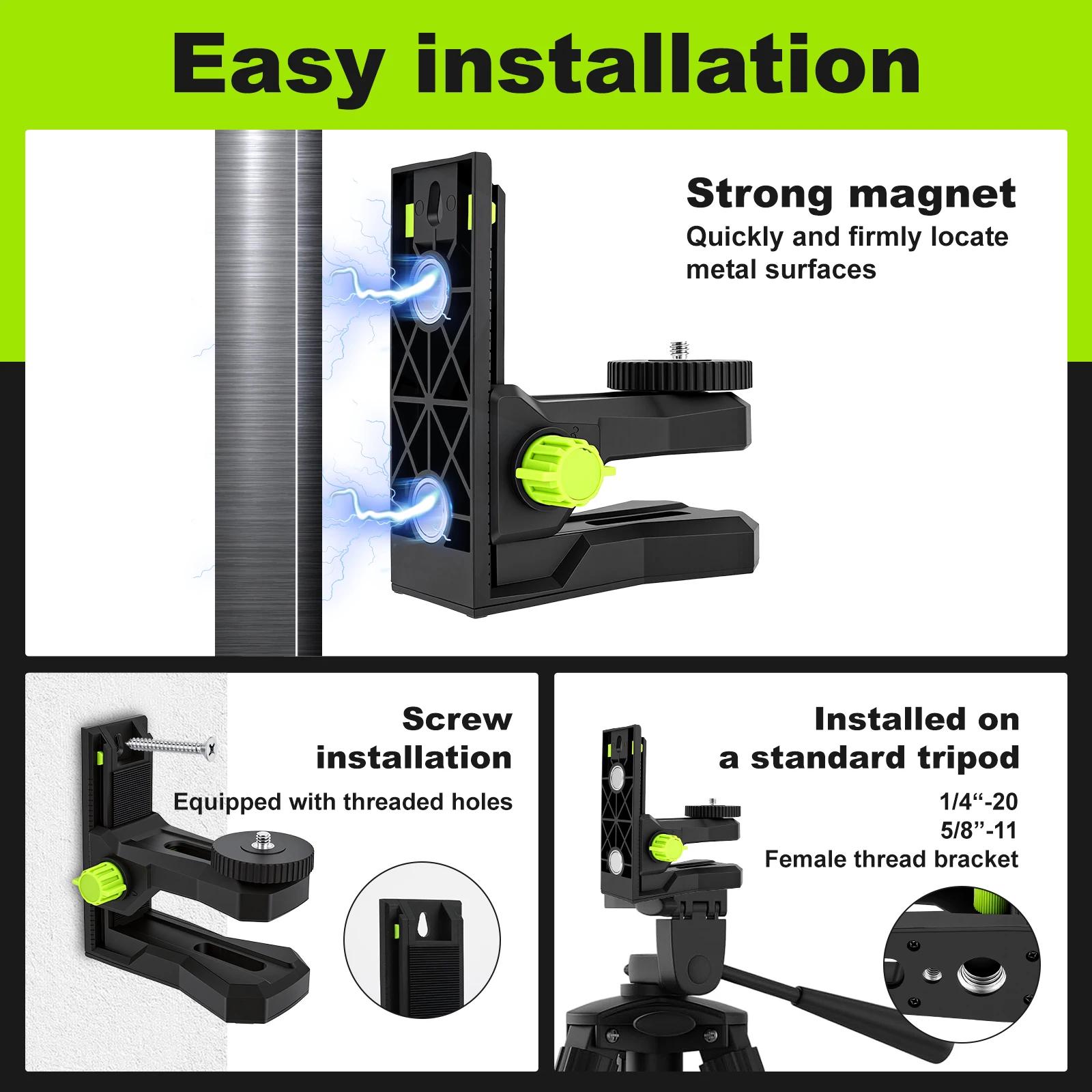 Support magnétique en forme de L pour niveau laser, trépied pour niveau laser avec filetage 1/4''-20