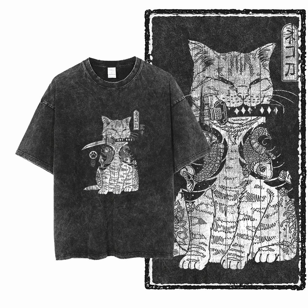COOLMIND DB 100% coton chat imprimé graphique unisexe chat imprimé hommes t-shirt Cool Streetwear ho