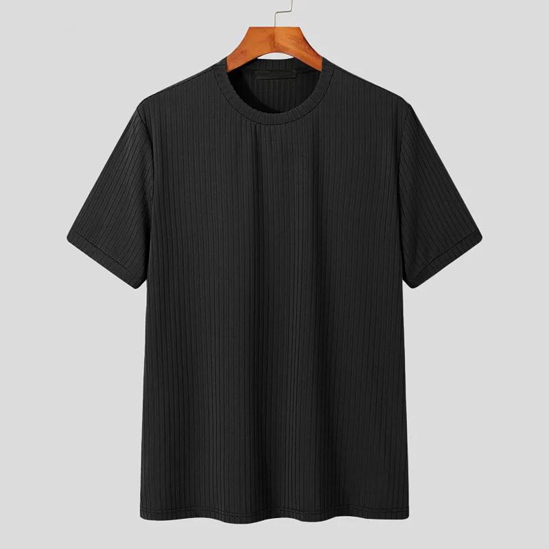 Vêtements d'été pour hommes, t-shirt de luxe léger, loisirs, manches longues, col rond, drapé, coule