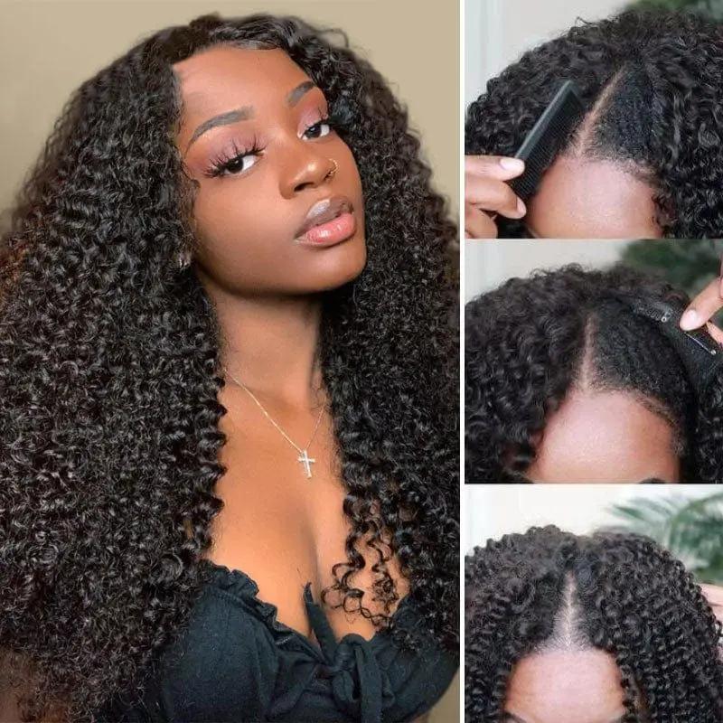 Perruque Brésilienne Afro Crépue et Bouclée, Cheveux Naturels, 30 Pouces, Densité 250, Vague Profond