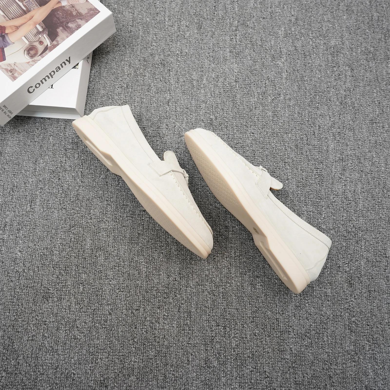 Chaussures décontractées de luxe à tête ronde pour femmes, surface en cachemire, chaussures de condu