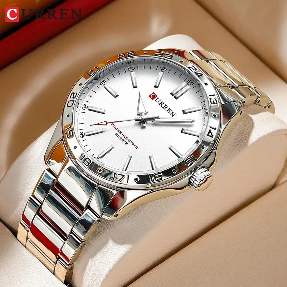 CURREN 8452 hommes montre à Quartz Ultra mince Simple Hodinky mode montre-bracelet en acier inoxydab