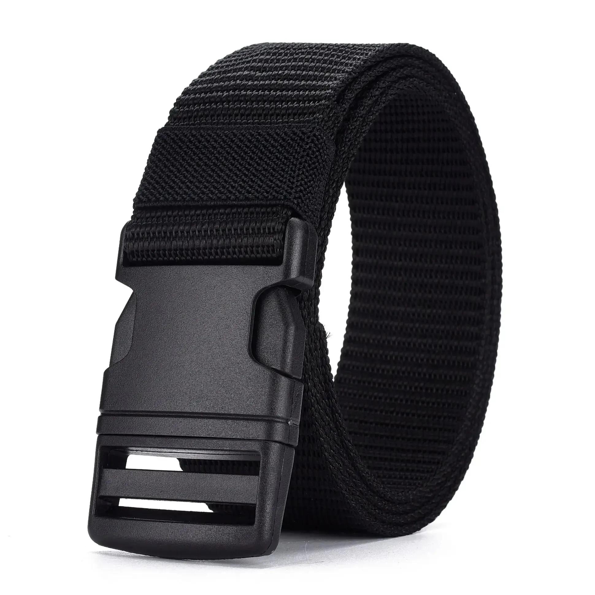 Ceinture en nylon tissé pour homme, sans métal, en plastique, de haute qualité, pour l'extérieur
