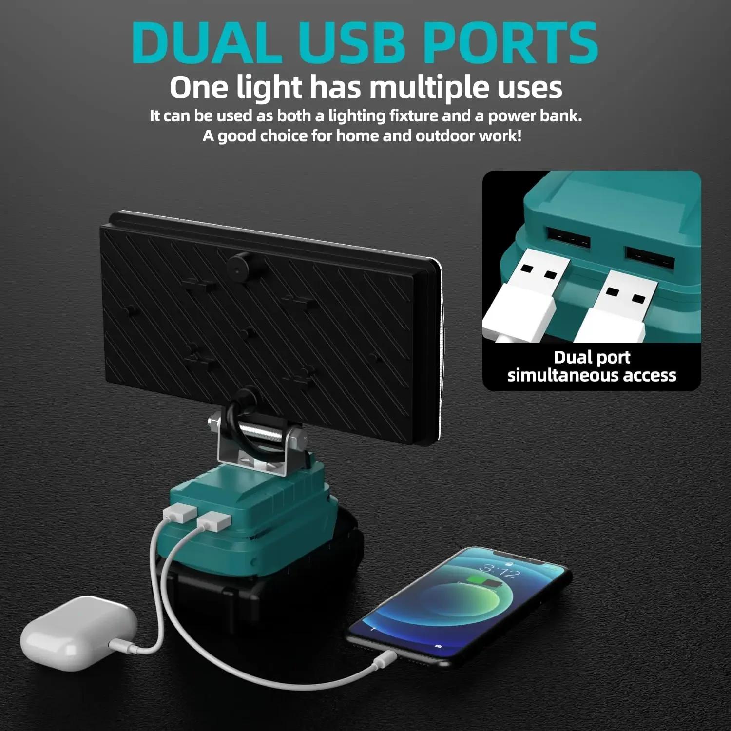 Lampe de travail LED sans fil de 8 pouces, lampe de poche LED portable pour le travail, le camping,