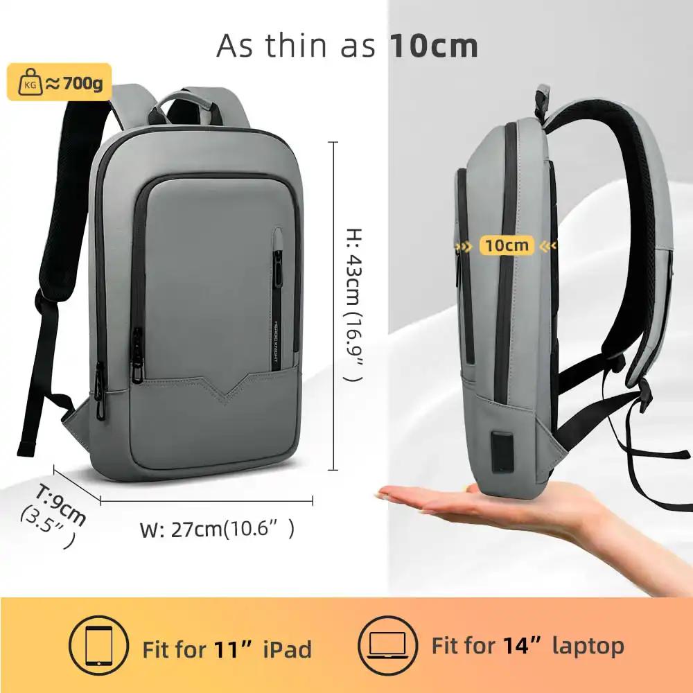 Sac à dos Heroic Knight pour ordinateur portable 14 "pour homme, sac d'affaires multifonctionnel, sa