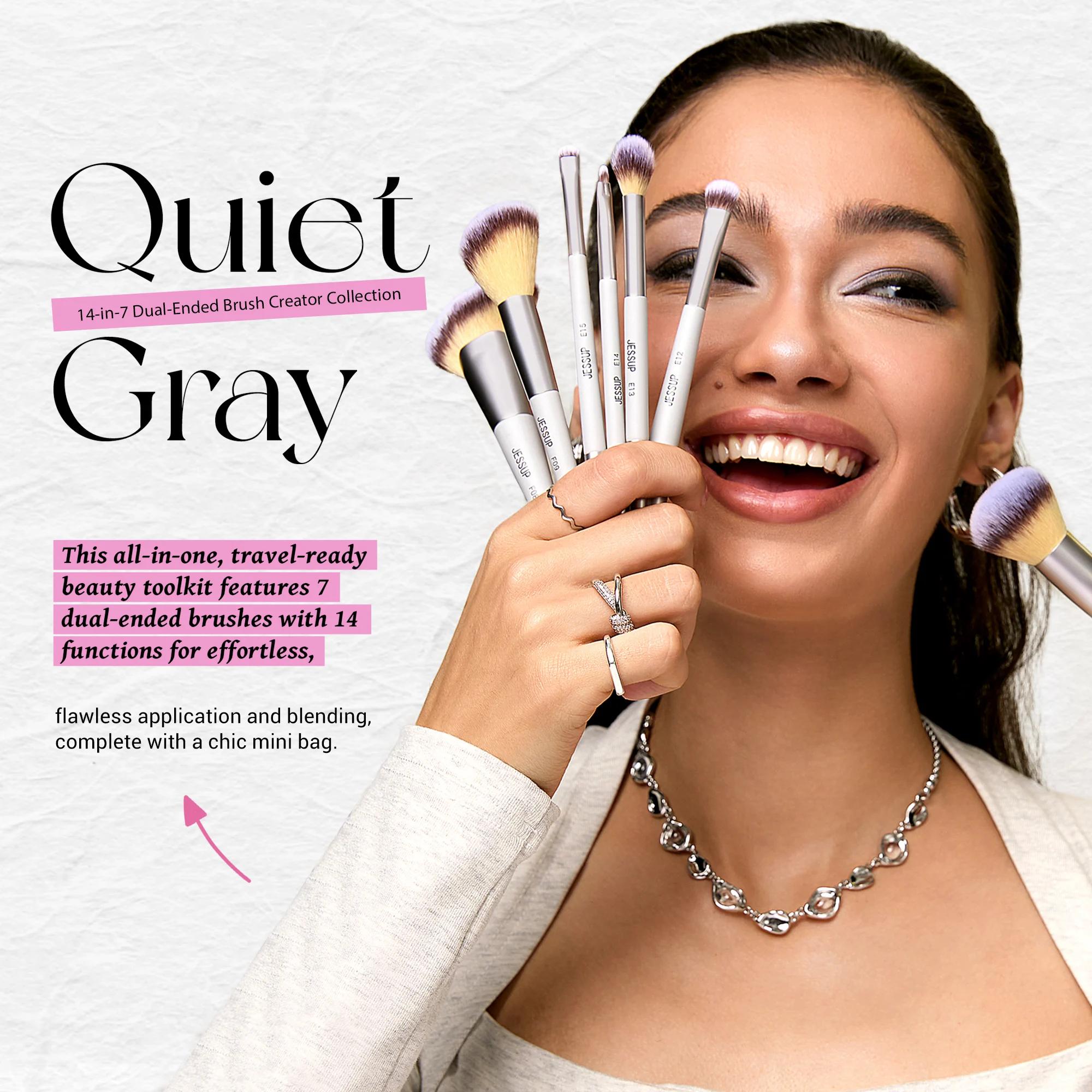 Jessup – ensemble de pinceaux de maquillage, 3/7 pièces, fond de teint synthétique à double extrémit
