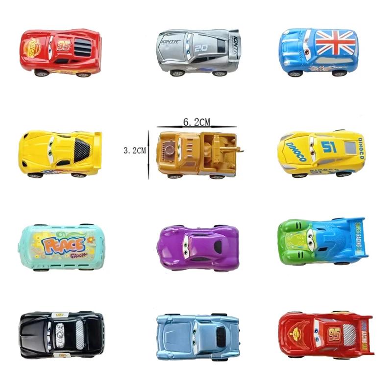 Mini 12 pièces Disney Pixar Cars 3 pistons tasse rebond voiture Collection foudre McQueen Jackson te