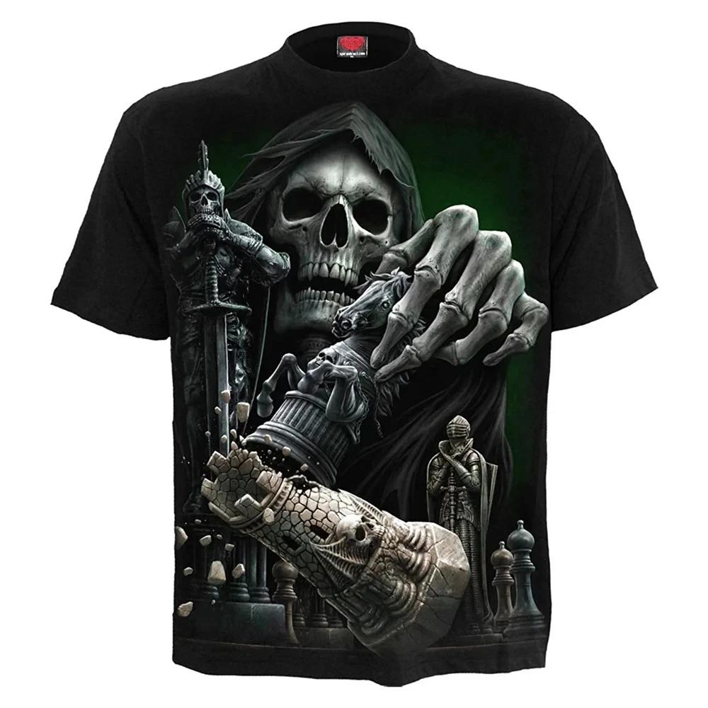 Crâne 3D T-shirt pour hommes mode Hip Hop col rond chemise à manches courtes Harajuku hommes T-shirt