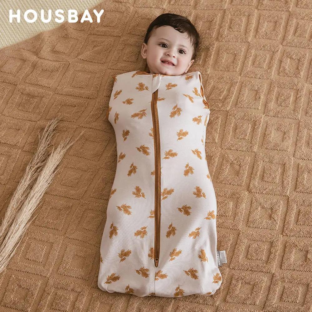 Sac de couchage bébé sans manches été fin - 100% coton doux à fermeture éclair 2 voies