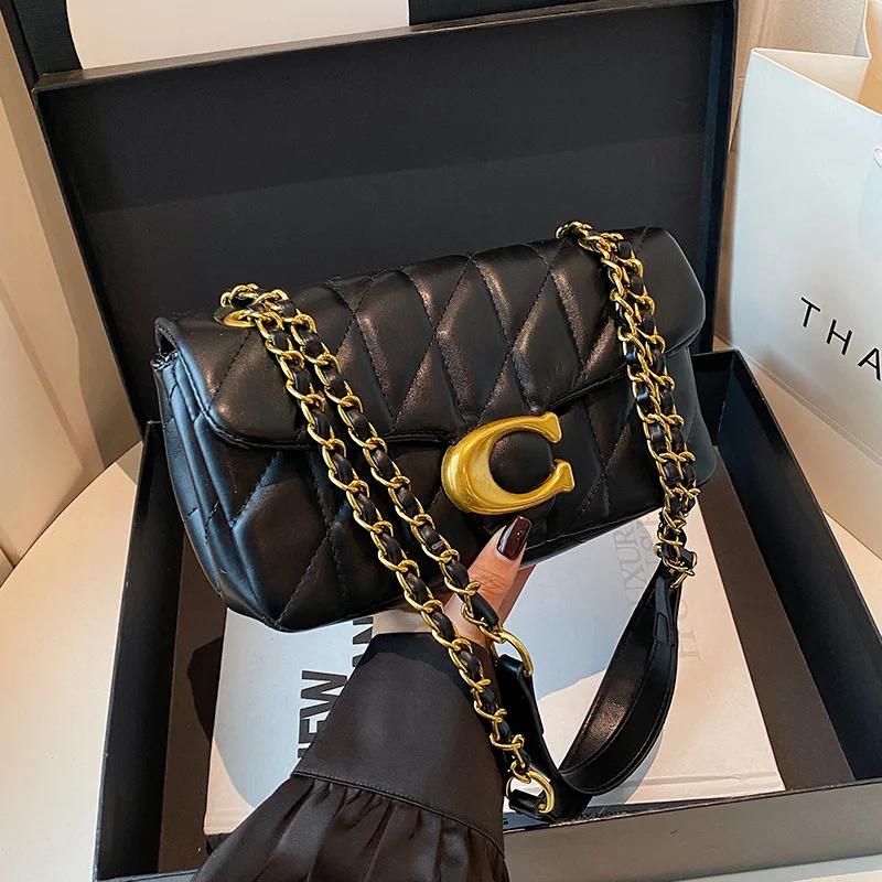 Sac à main féminin haut de gamme avec sangle chaîne diamant petit sac carré bandoulière tendance