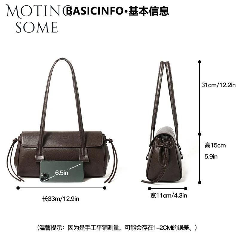 Motingsome Boston sac femmes sous les bras sac à main de luxe en cuir tanné végétal sac à main en pe