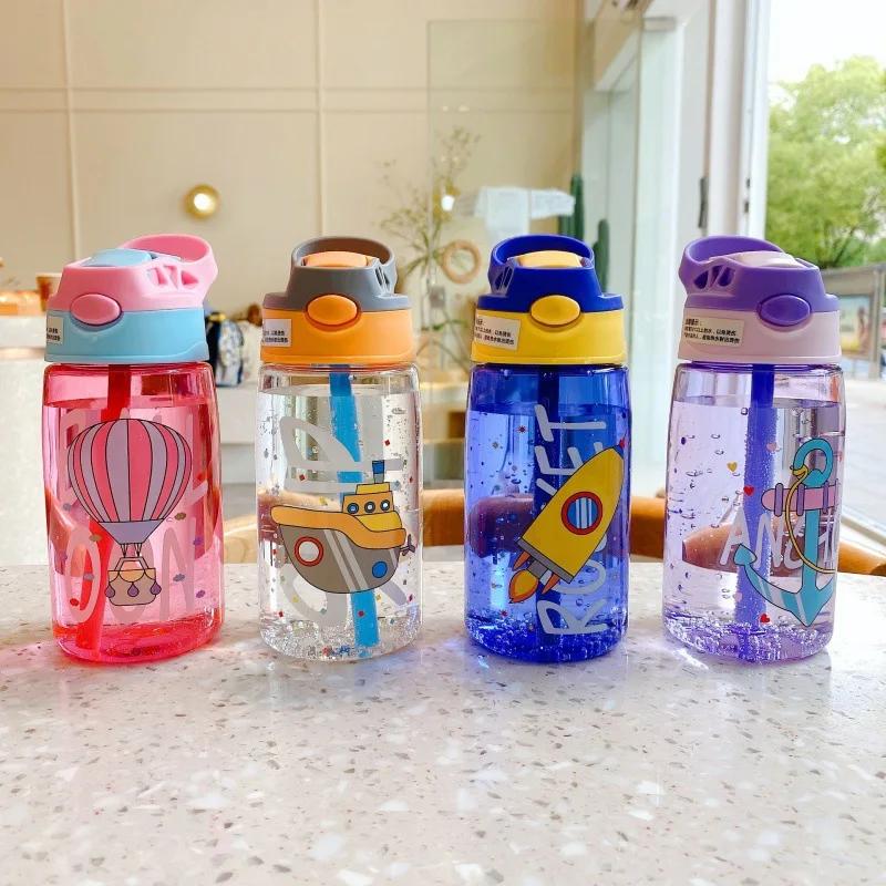 Tasse d'eau en plastique pour enfants, tasse de paille, bec de canard Portable créatif adulte mâle e