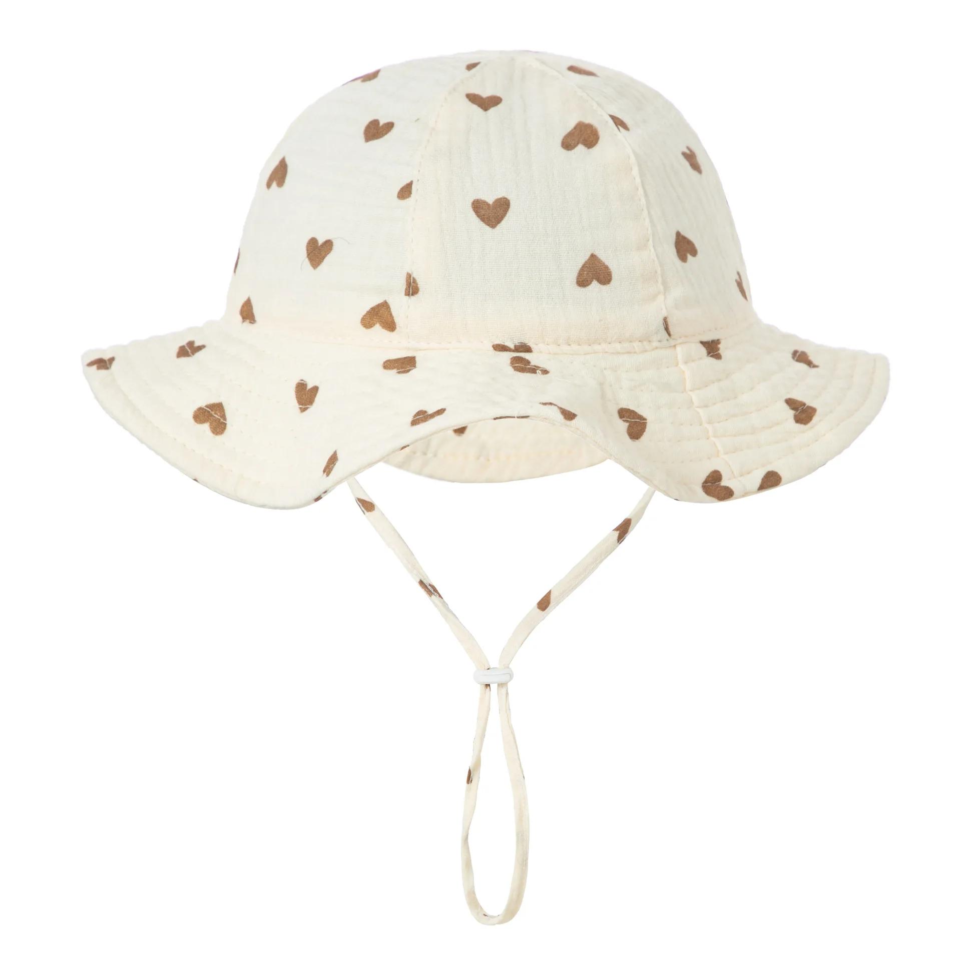 Chapeau seau en coton pour bébé, nouveaux enfants, protection solaire, casquettes d'extérieur, garço