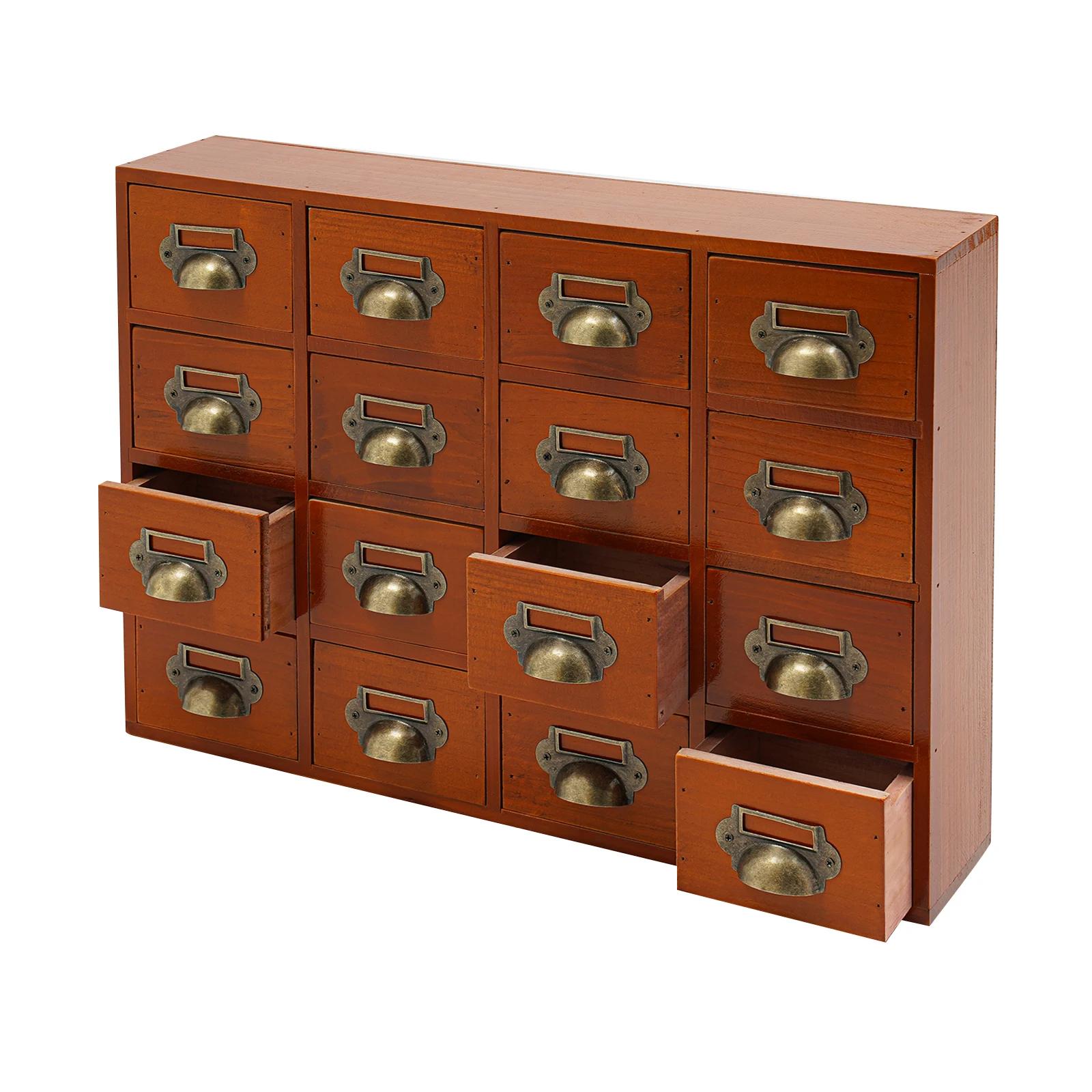 Armoire de rangement à 16 tiroirs, coffres et armoires d'apothicaire, boîte de rangement d'herbes, o