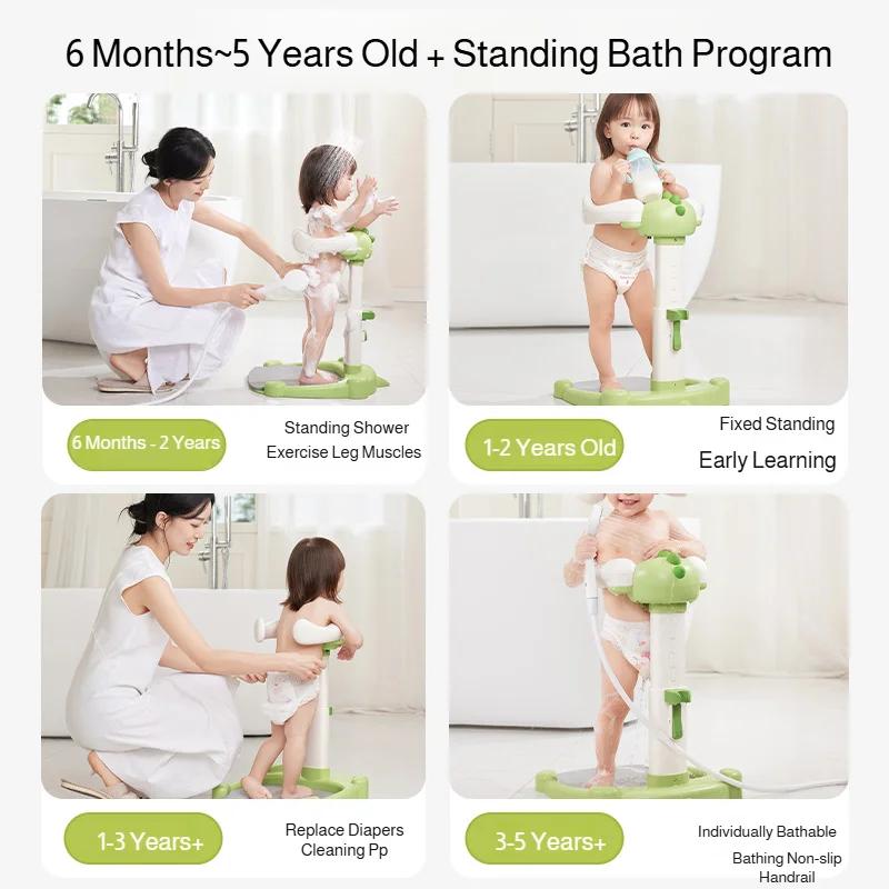 Support de douche réglable pour bébé, dispositif de bain antidérapant pour enfants, support de bain