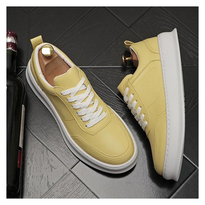 Chaussures plates à lacets en cuir véritable pour hommes, style britannique, mode de luxe, baskets b