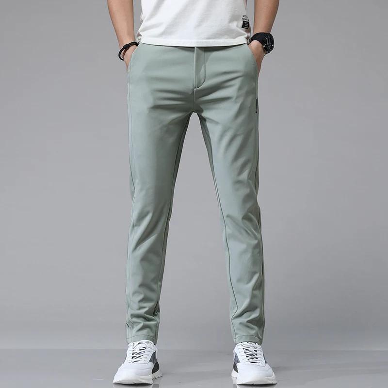 5 couleurs printemps été Ultra-mince hommes Stretch mince pantalon droit décontracté de haute qualit