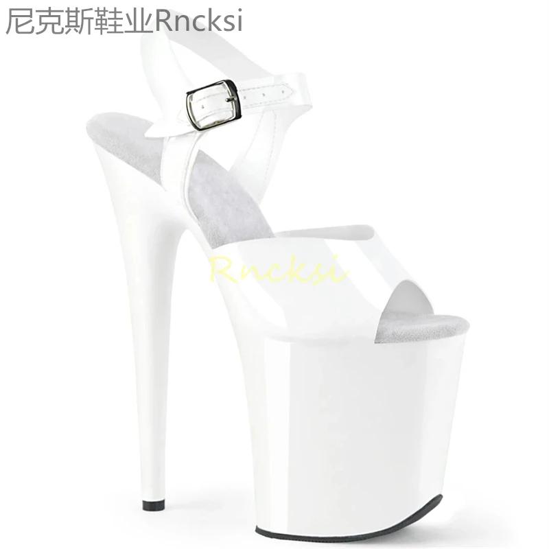 Sandales à talons hauts noirs pour femmes, à un bouton, à la mode, sexy, nouveau style d'été, 23cm