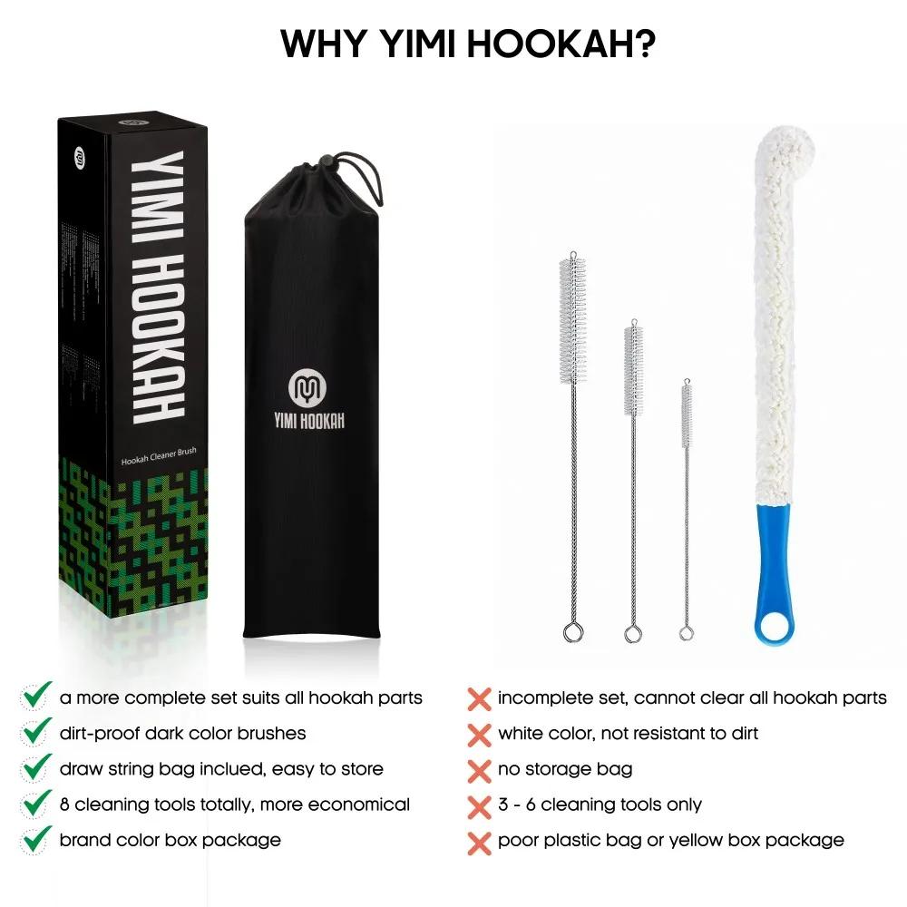 Yimi – kit de brosse de nettoyage de narguilé, brosse de vidange Flexible, bol de narguilé, décalcom