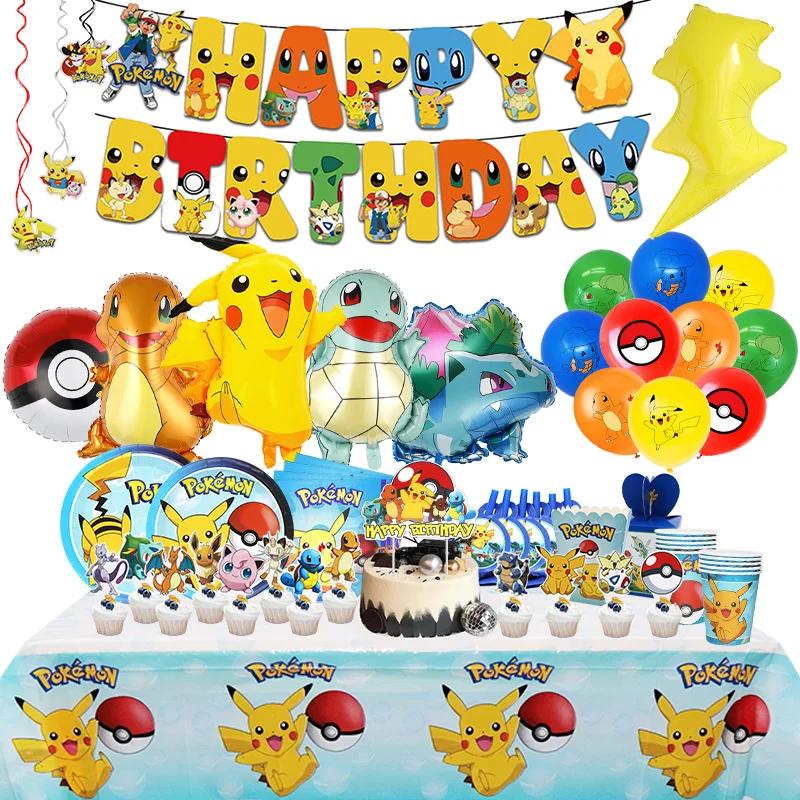 Décoration de fête d'anniversaire Pokemon, nouveau ballon Pikachu éclair pour enfants, fournitures d
