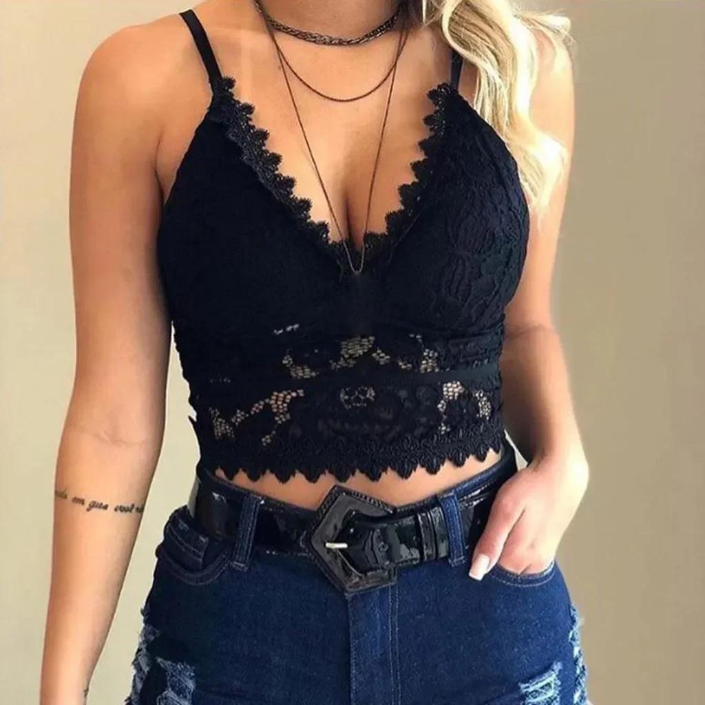 Bralette florale dentelle soutiens-gorge Push Up pour femmes Lingerie Sexy Corset Camis gilet sous-v