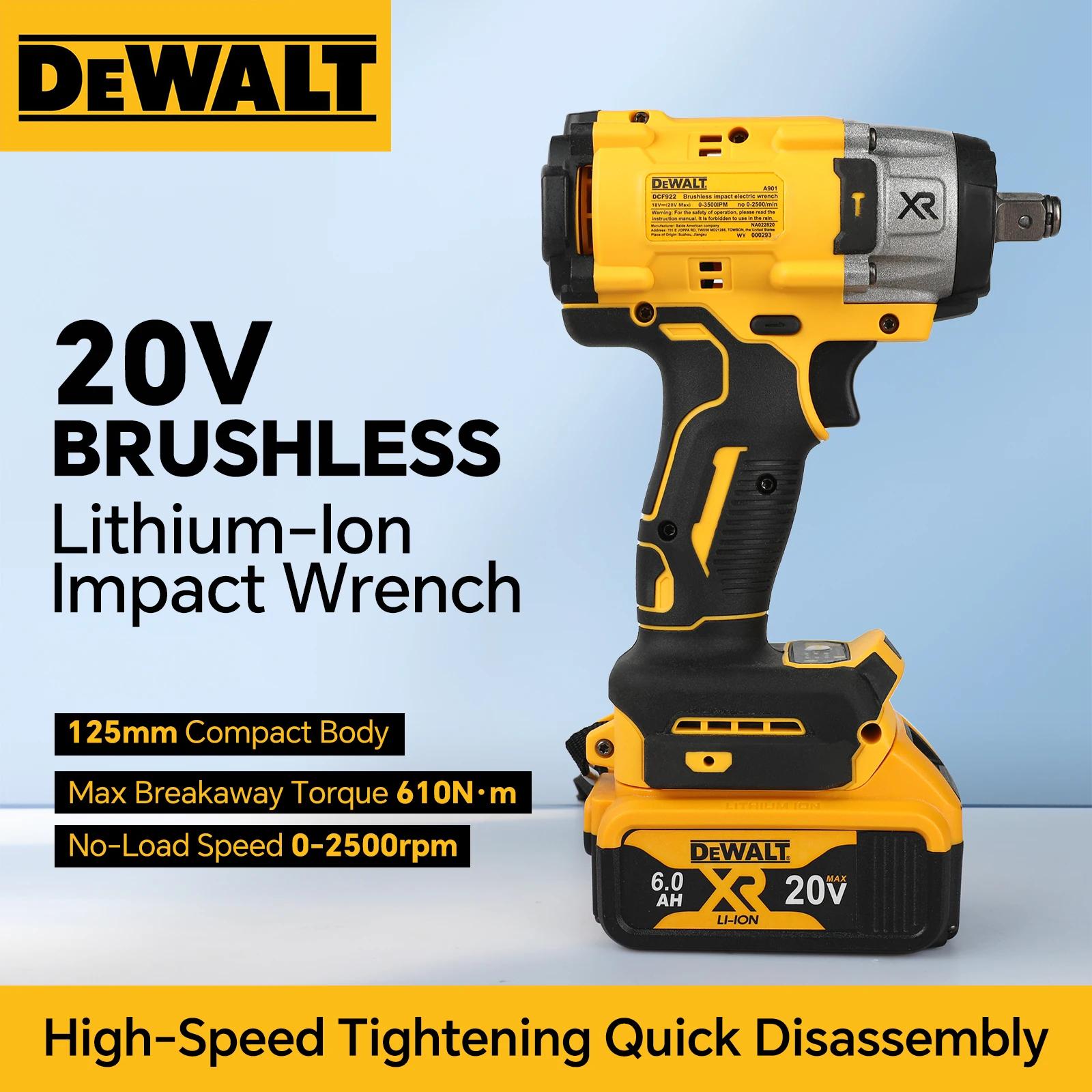 Clé à chocs sans fil DEWALT DCF922 610 Nm à couple élevé 20 V sans balais pour l'entretien automobil