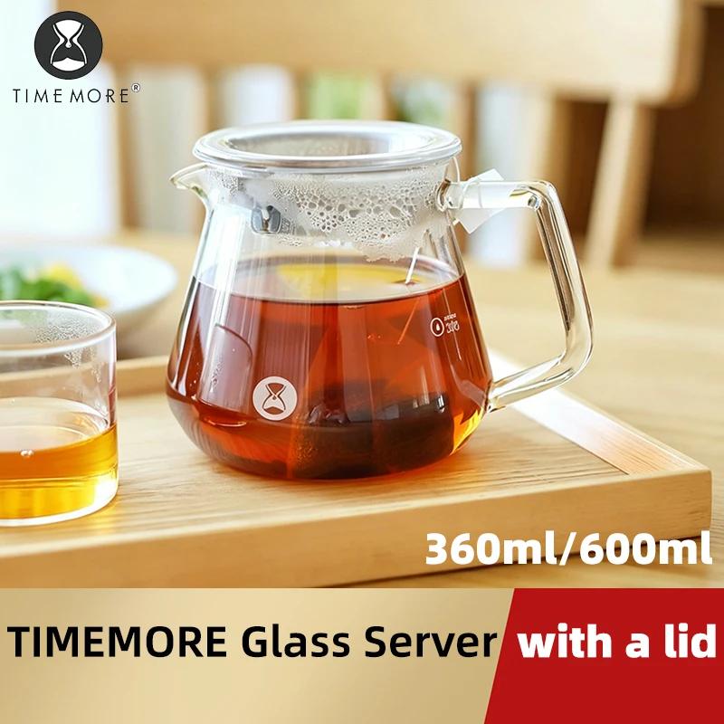 Carafe à café TIMEMORE en verre borosilicate, résistante à la chaleur, avec poignée ergonomique pour