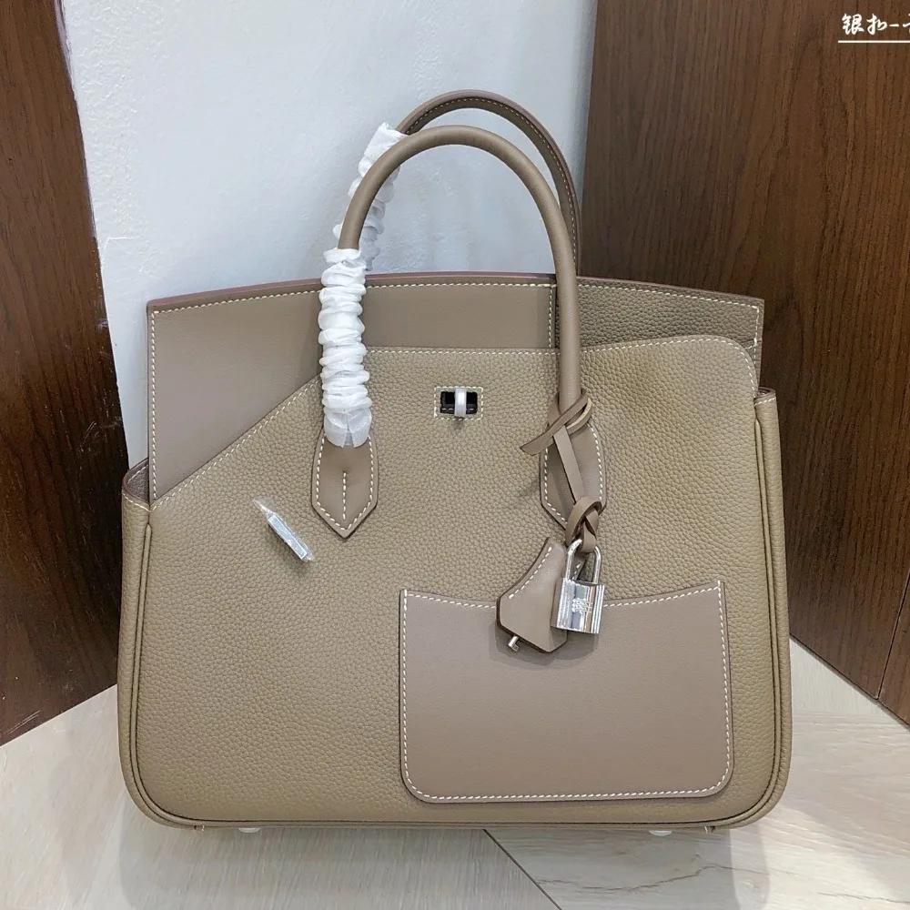 Sac à main haute Texture, nouvelle mode tempérament motif litchi épissage irrégulier, messager à ban