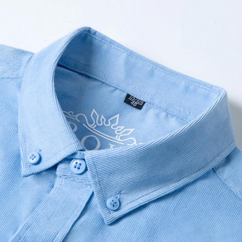 Chemise en velours côtelé 100% coton pour hommes, chemise décontractée à manches longues, coupe régu