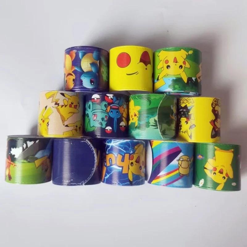 Bracelets Pokemon Pikachu, Bracelet à pression, personnages de poupée Anime, anneau à main pour enfa