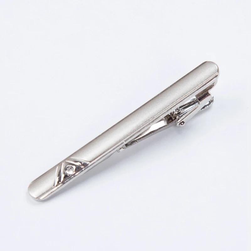 Pince à cravate en métal couleur argent pour hommes, pour cadeaux de mariage, fermoir à cravate, bar
