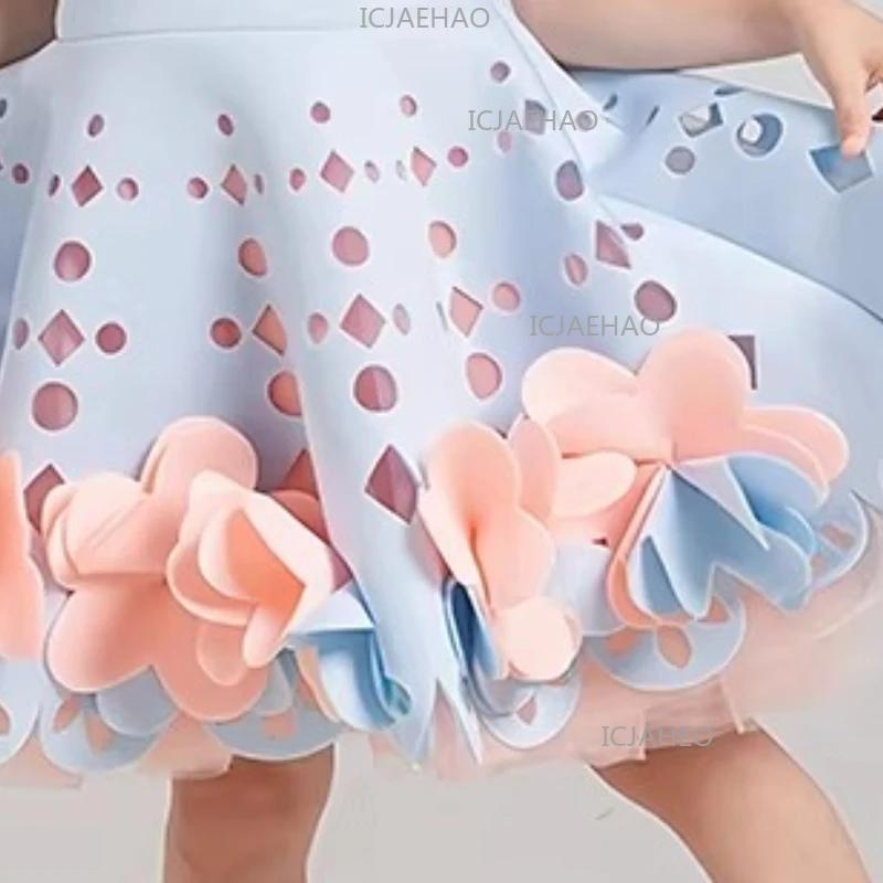 Nouvelle Robe Tutu Style Chinois pour Filles 2026, Costume de Princesse à Fleurs 3D, Robe de Demoise