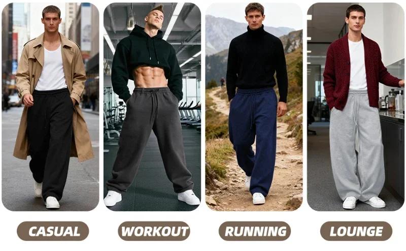 Pantalon de survêtement décontracté avec cordon de serrage, jogging chiné, pantalon de salon décontr