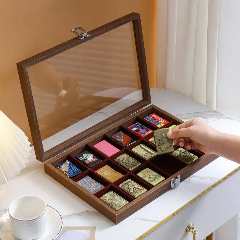 Boîte de rangement pour briquet, support de briquet, boîte d'exposition coupe-vent, présentoir trans