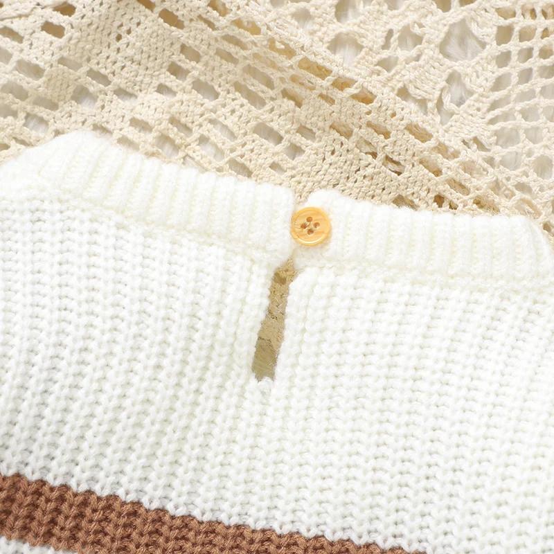 Bébé filles chandails tricotés automne décontracté col rond à manches longues nouveau-né infantile g