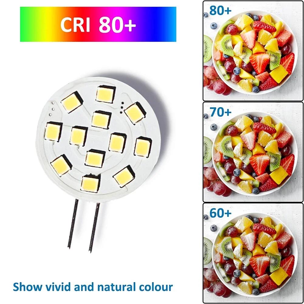 10 pièces ACDC 12V 24V G4 lampe à LED 2.2W projecteur rond sans scintillement Downlight ampoule bate
