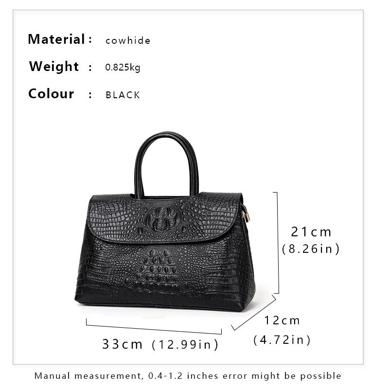 Nouveau sac à main haut de gamme pour femmes avec motif crocodile en peau de vache porte-documents d