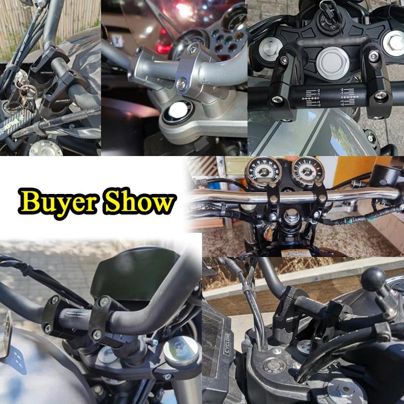 Pince de poignée de montage de barre de montage de guidon de 22mm, argent noir pour moto SUZUKI DL65