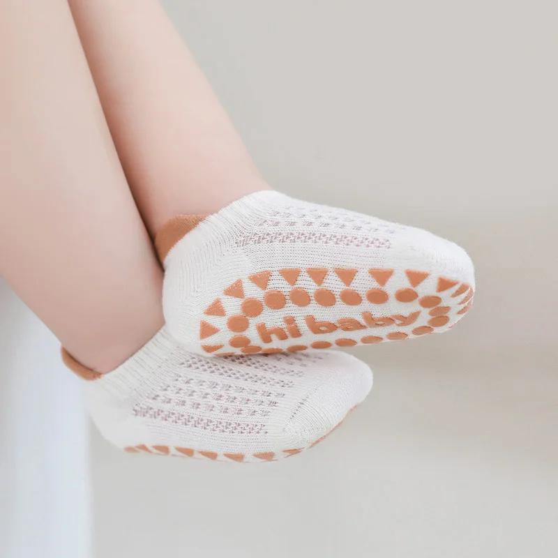 6 paires de chaussettes de sol antidérapantes en coton pour bébés garçons et filles, été pour enfant