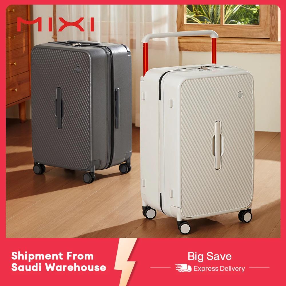 Valise trolley Mixi grande capacité 26 pouces rigide à roulettes avec poignée large pour bagages de